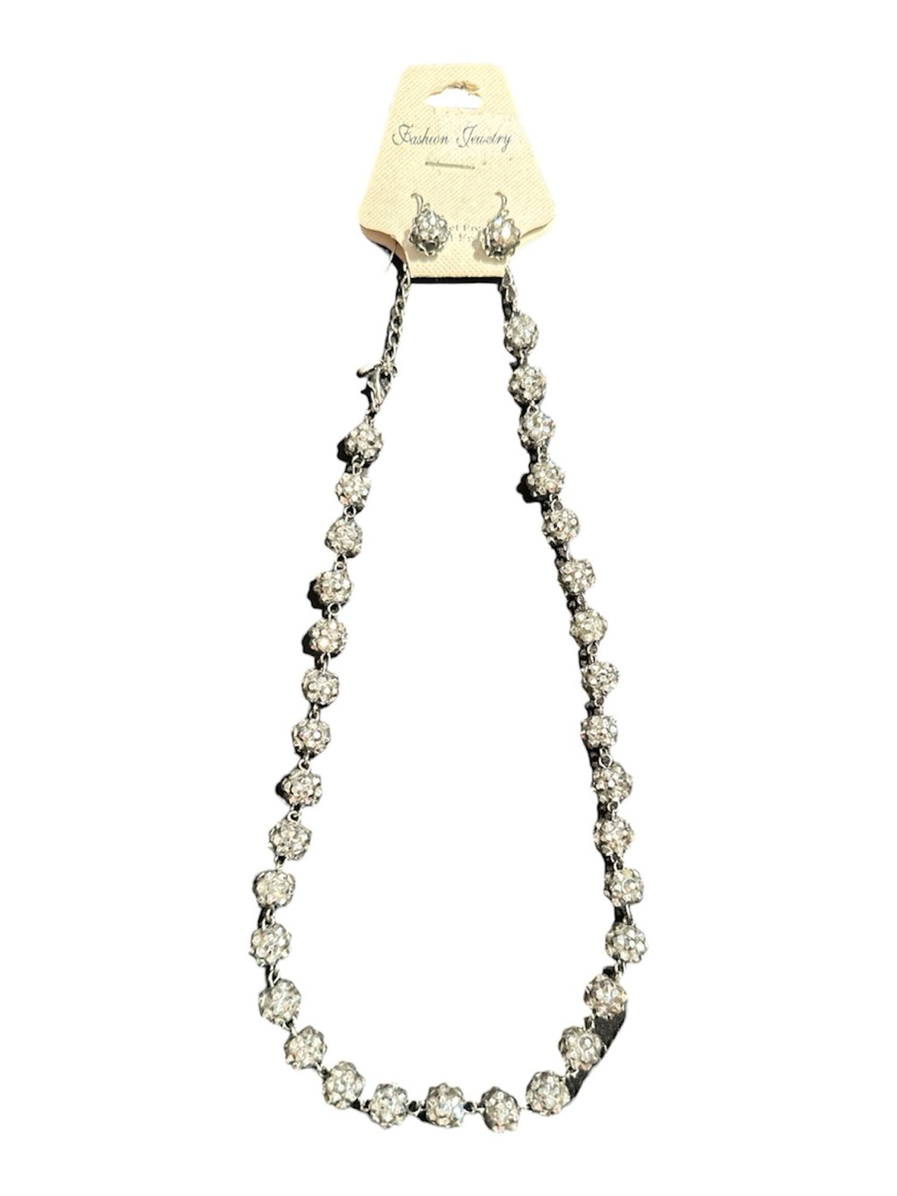 Fashion Jewelry Silver Crystal Tennis Necklace with Matching Earrings
220